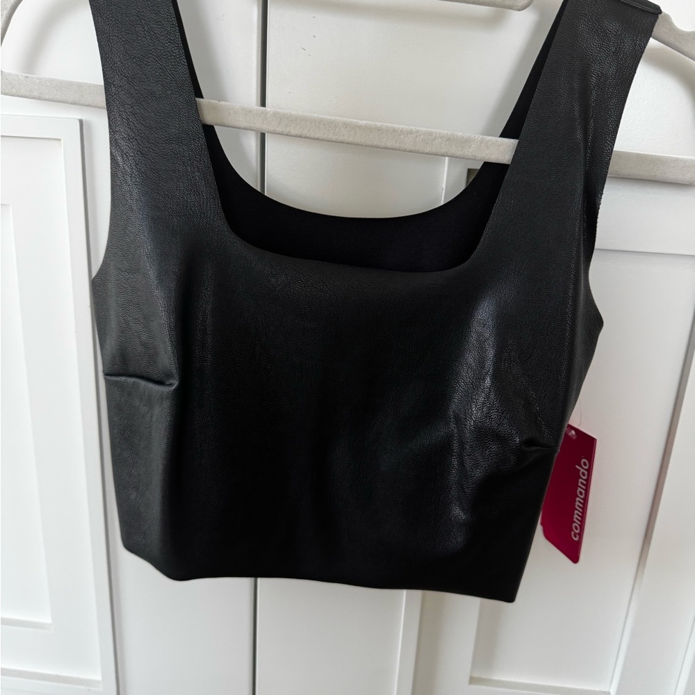 Commando Black Faux Leather Top